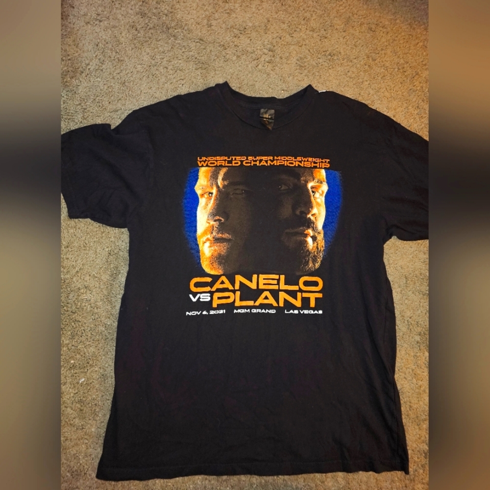 Canelo VS Plant Fight MGM Garden Arena 11/6/2021 Black Men’s T-Shirt XL Monarch